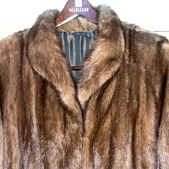 custom coat Jackets & Blazers - Vintage Full Length Chocolate Brown Mink Coat